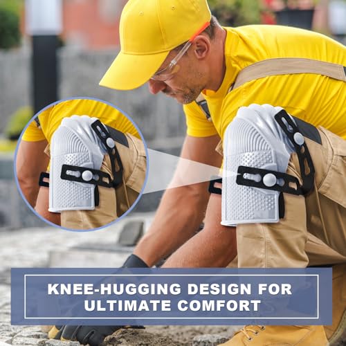 Soulchen 2 Pairs Heavy Duty Construction Knee Pads for Work, Gray - color: Gray