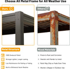 8x5 FT Grill Louvered Pergola for Outdoor Grill