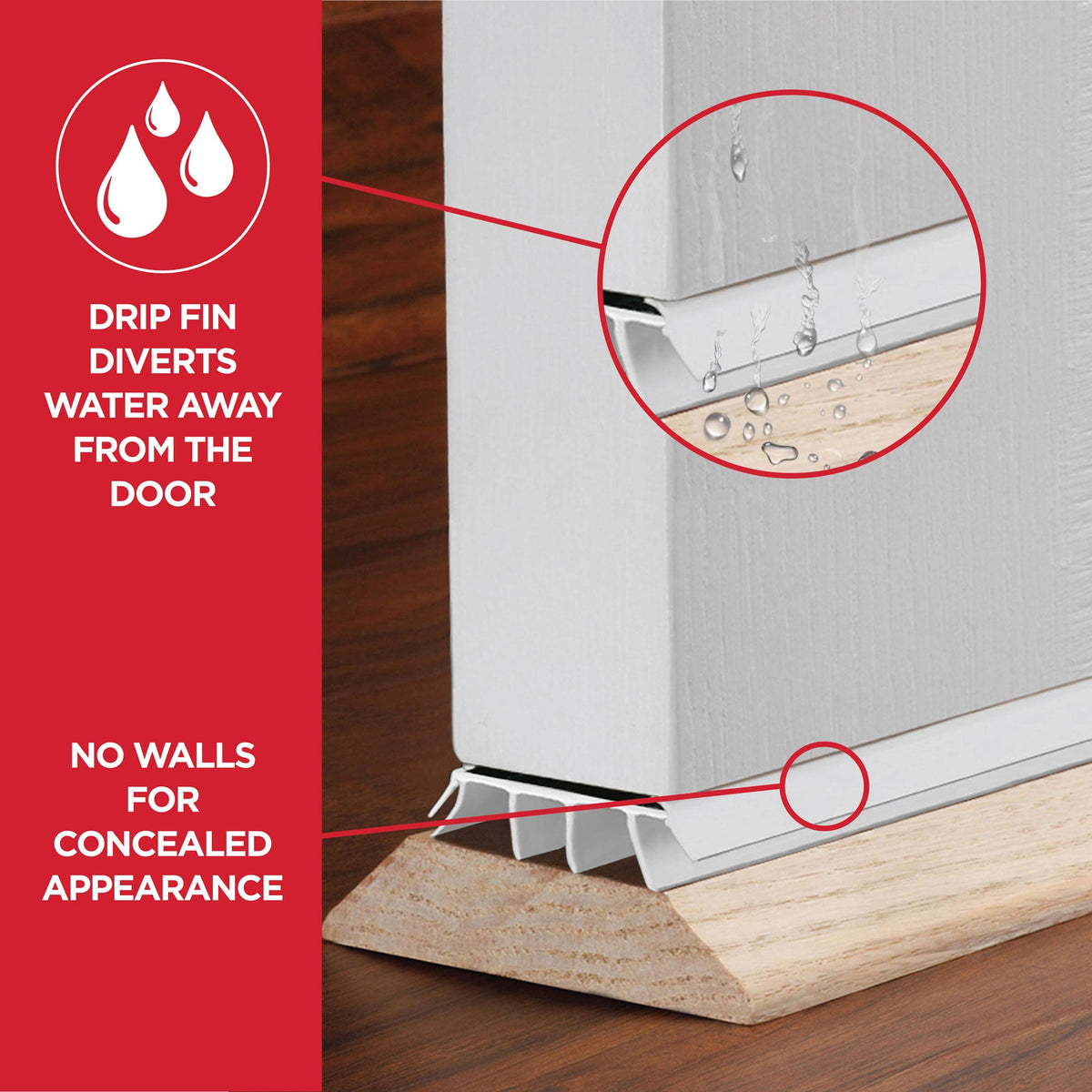 36 in. White Vinyl Concealed Kerf/Channel Fit Under Door Seal