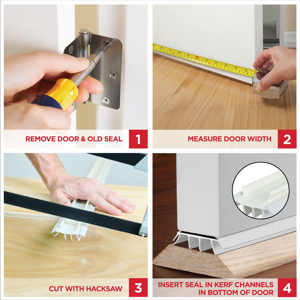 36 in. White Vinyl Concealed Kerf/Channel Fit Under Door Seal