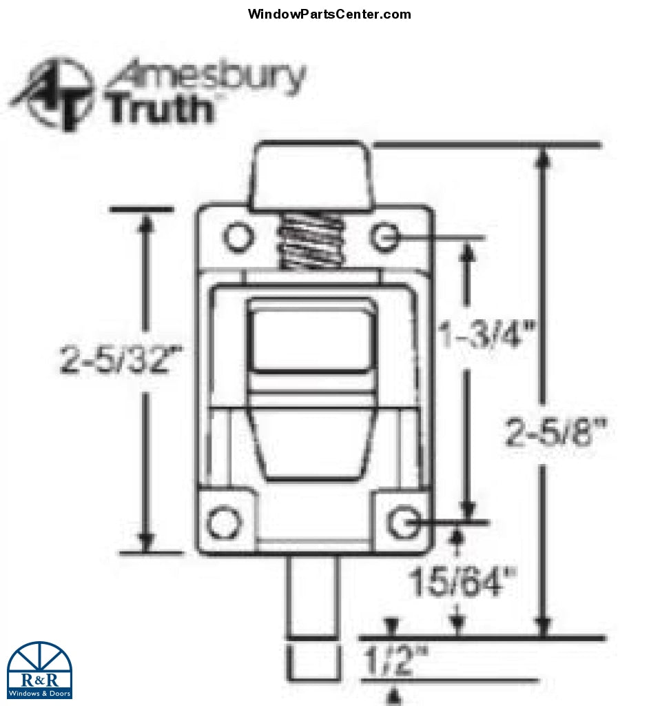 540-B Secondary Patio Door Limiter 41.13 Foot Bolt Sliding Patio Doors