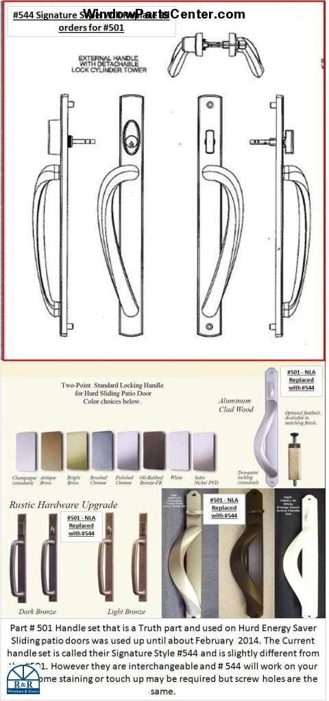 544 -AmesburyTruth Signature Style Handle Set Two Point Locking For Sliding Patio Door