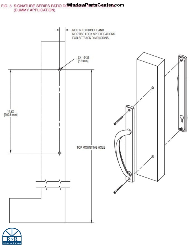 544 -AmesburyTruth Signature Style Handle Set Two Point Locking For Sliding Patio Door