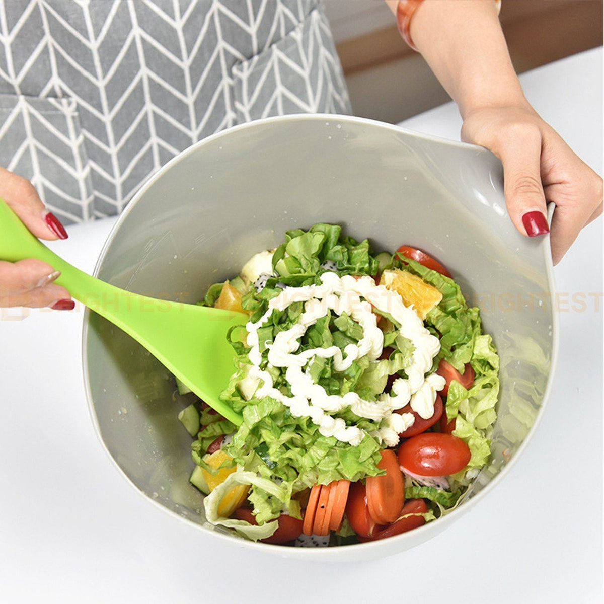 2pc Colander and Mixing Bowl Set Large Kitchen Strainer Jug Salad Bowl Handle