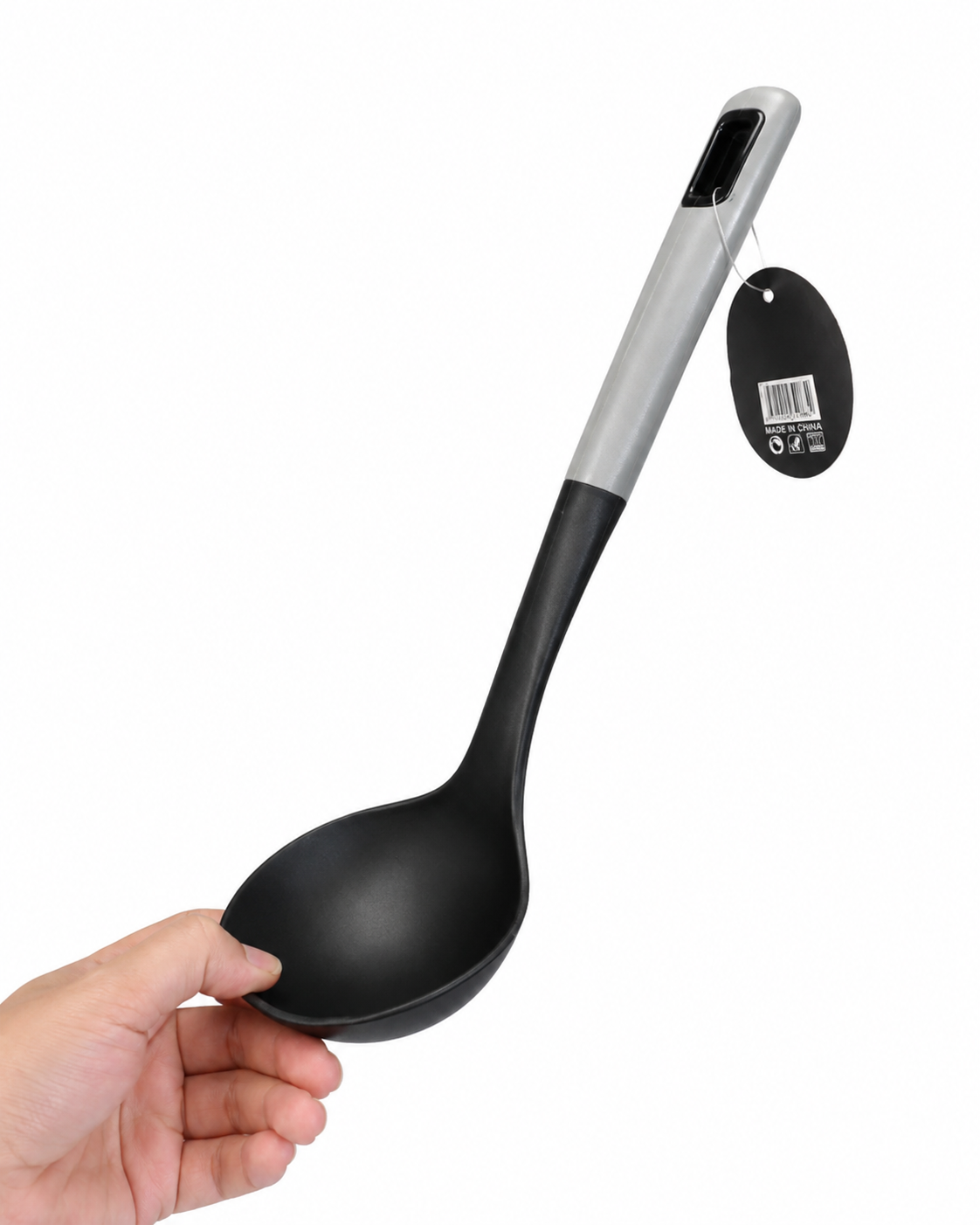 6PK Nylon Kitchen Ladle Large Soup Spoon Deep Serving Cooking Utensils Black