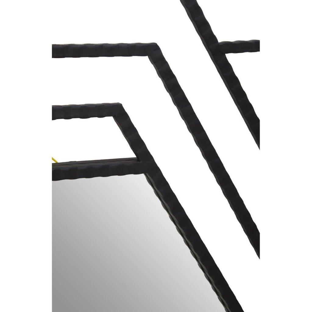Beauly Black Finish Hexagonal Wall Mirror
