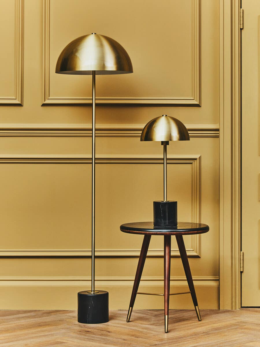 Murdoch Brushed Brass Metal Floor Lamp