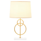 Zara White And Gold Circles Table Lamp