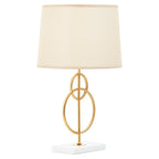 Zara White And Gold Circles Table Lamp