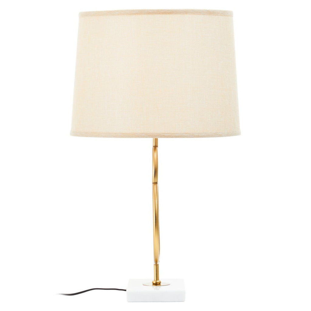 Zara White And Gold Circles Table Lamp