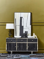 Zavi Matte Black Squiggle Table Lamp