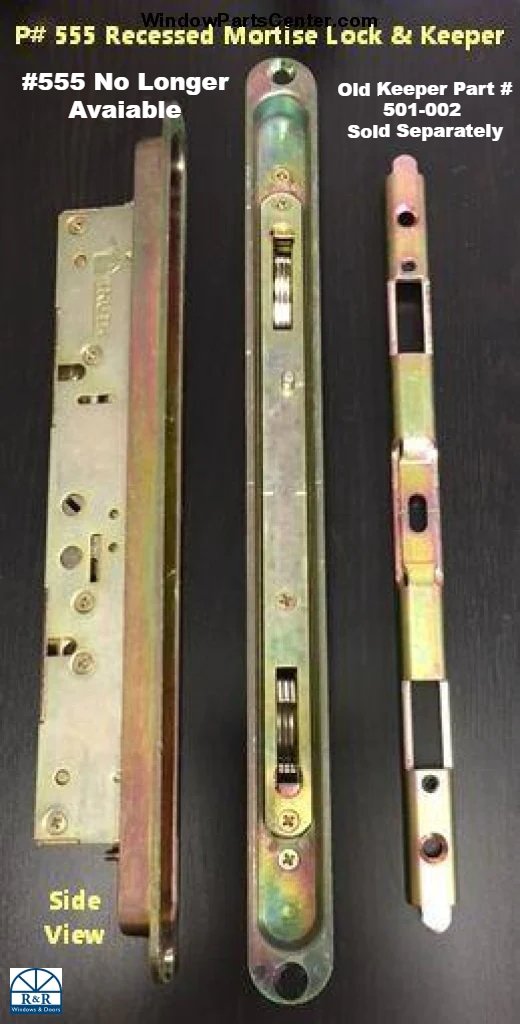 555 - AmesburyTruth 2 Point Recessed Mortise Lock with pocket face plate - Discontinued See Product Description for Replacement Option