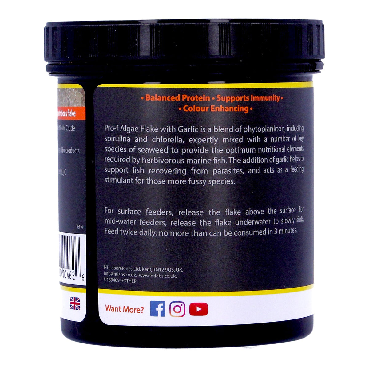 NT Labs Algae Flakes with Garlic for Herbivore Reef Fish