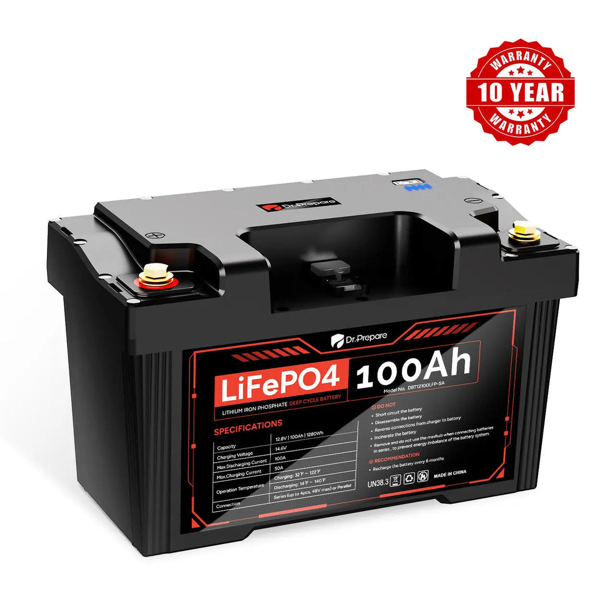 Dr.Prepare 2-in-1 PowerMax LiFePO4 Battery and Portable DC Power Station