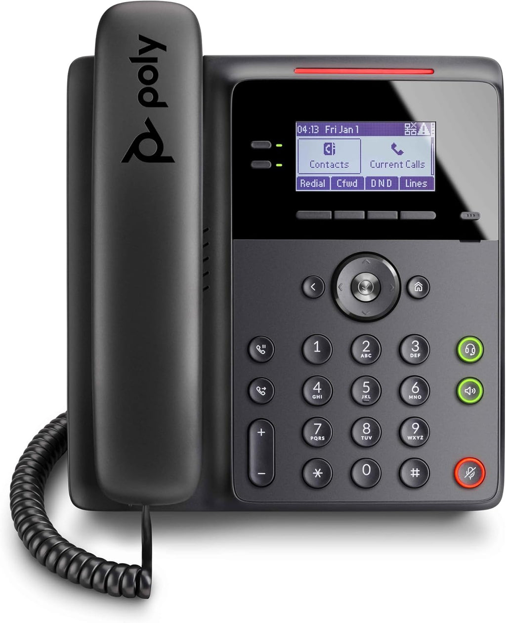 Poly Edge B30 IP Phone - Corded - Corded - Desktop, Wall Mountable - Black - VoIP