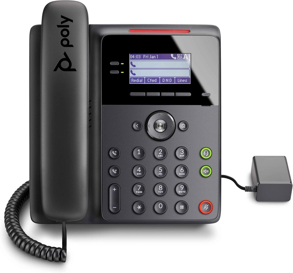 Poly Edge B30 IP Phone - Corded - Corded - Desktop, Wall Mountable - Black - VoIP