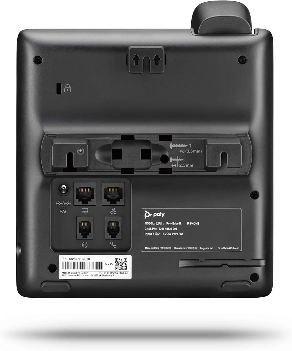 Poly Edge B30 IP Phone - Corded - Corded - Desktop, Wall Mountable - Black - VoIP