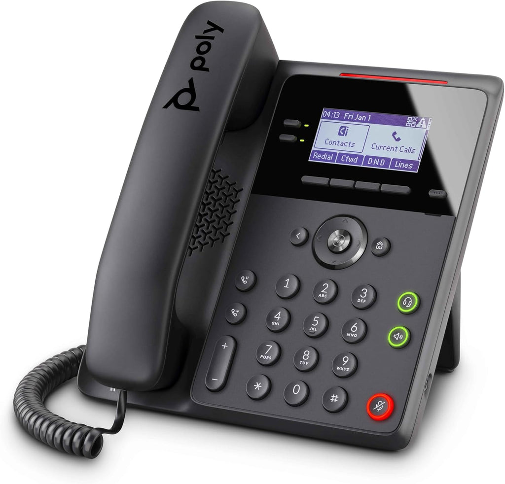 Poly Edge B30 IP Phone - Corded - Corded - Desktop, Wall Mountable - Black - VoIP