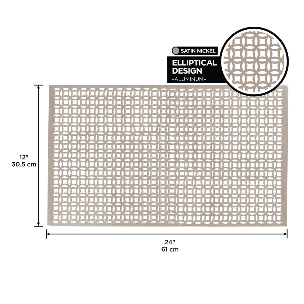 12 in. x 24 in. x .020 in. Satin Nickel Aluminum Sheet Elliptical