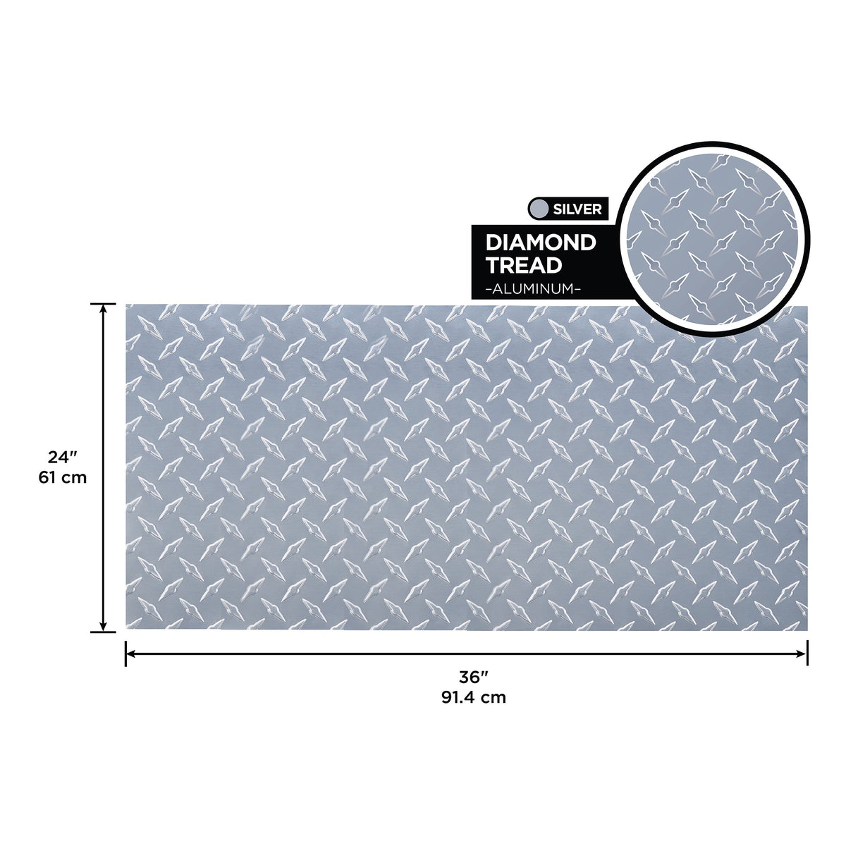 Silver Aluminum Sheet Diamond Tread