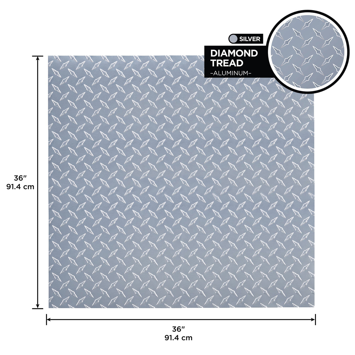 Silver Aluminum Sheet Diamond Tread