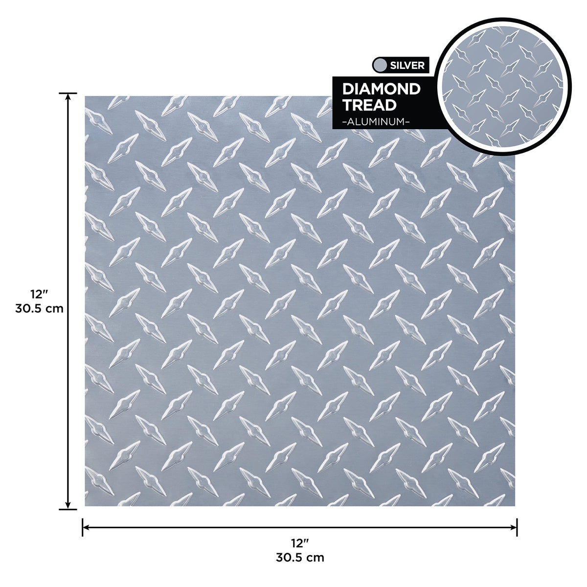 Silver Aluminum Sheet Diamond Tread