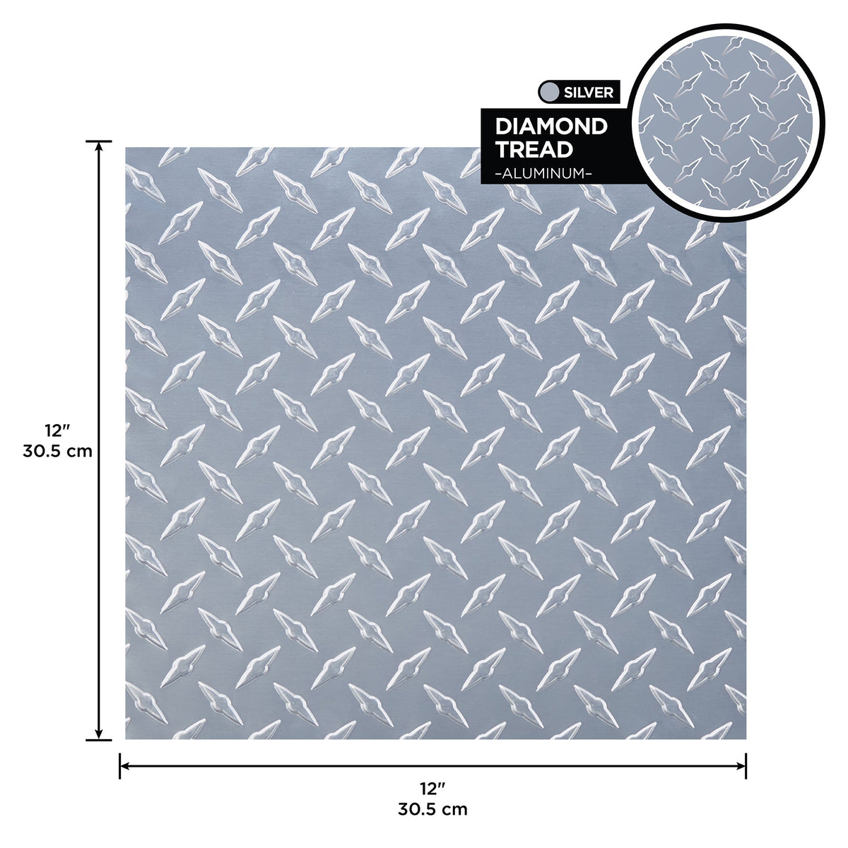 Silver Aluminum Sheet Diamond Tread