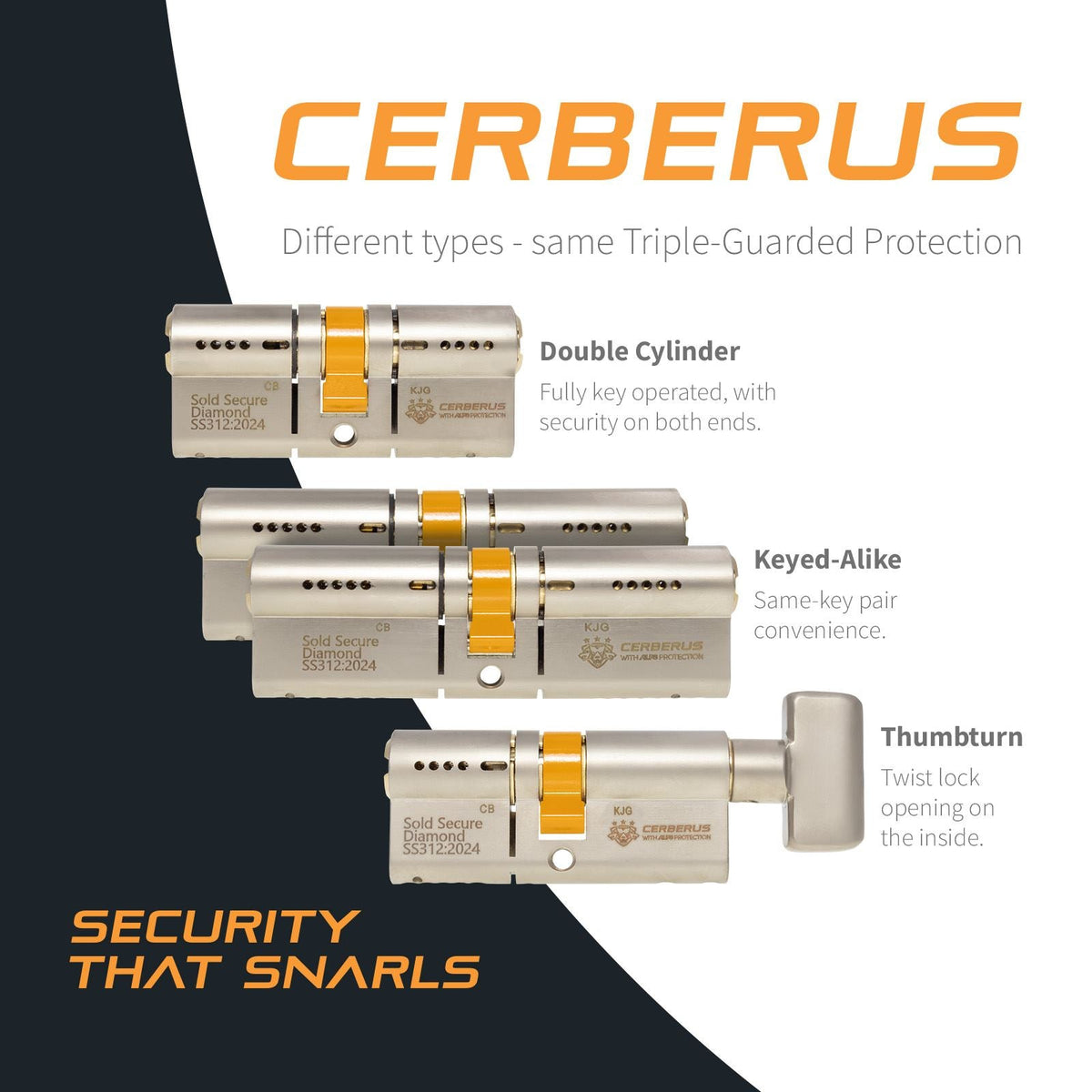 CERBERUS TS007 3* Euro Cylinder