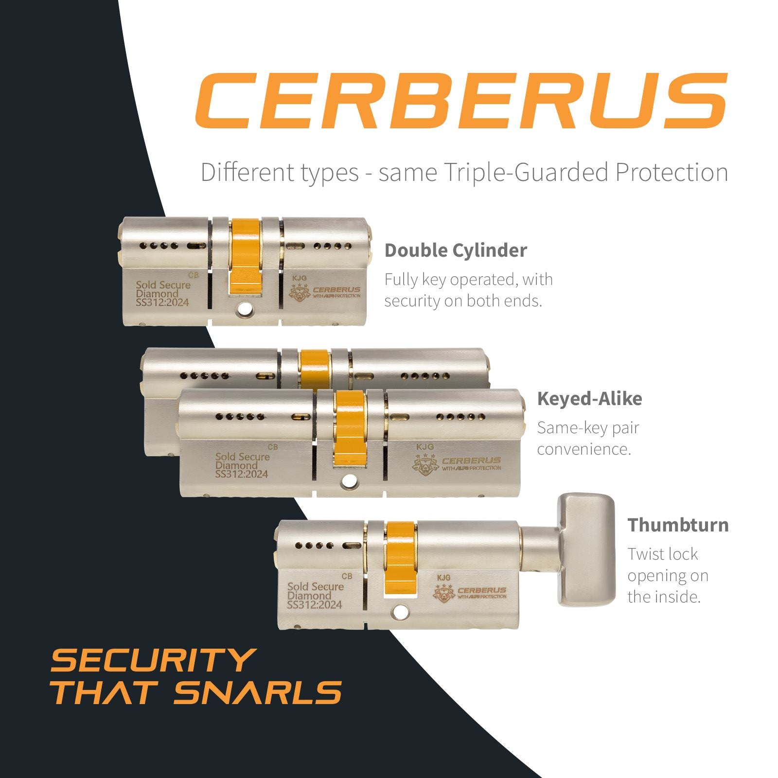CERBERUS TS007 3* Euro Cylinder