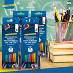 Mechanical Pencils Set 0.7mm with HB Lead Refills and Erasers | 6 Pack