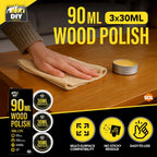Wood Polish Furniture Wax 90ml | Protective Shine for Tables & Cabinets | 3 Pack