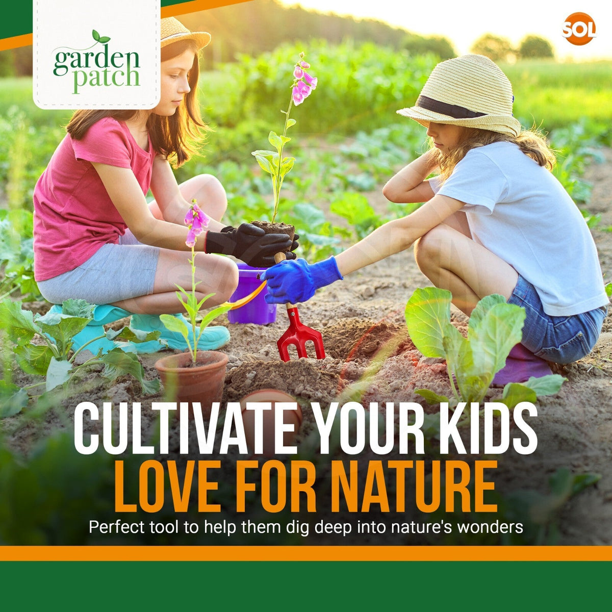 Kids Gardening Fork 20cm | Child Garden Tool Outdoor Play | 2 Pack