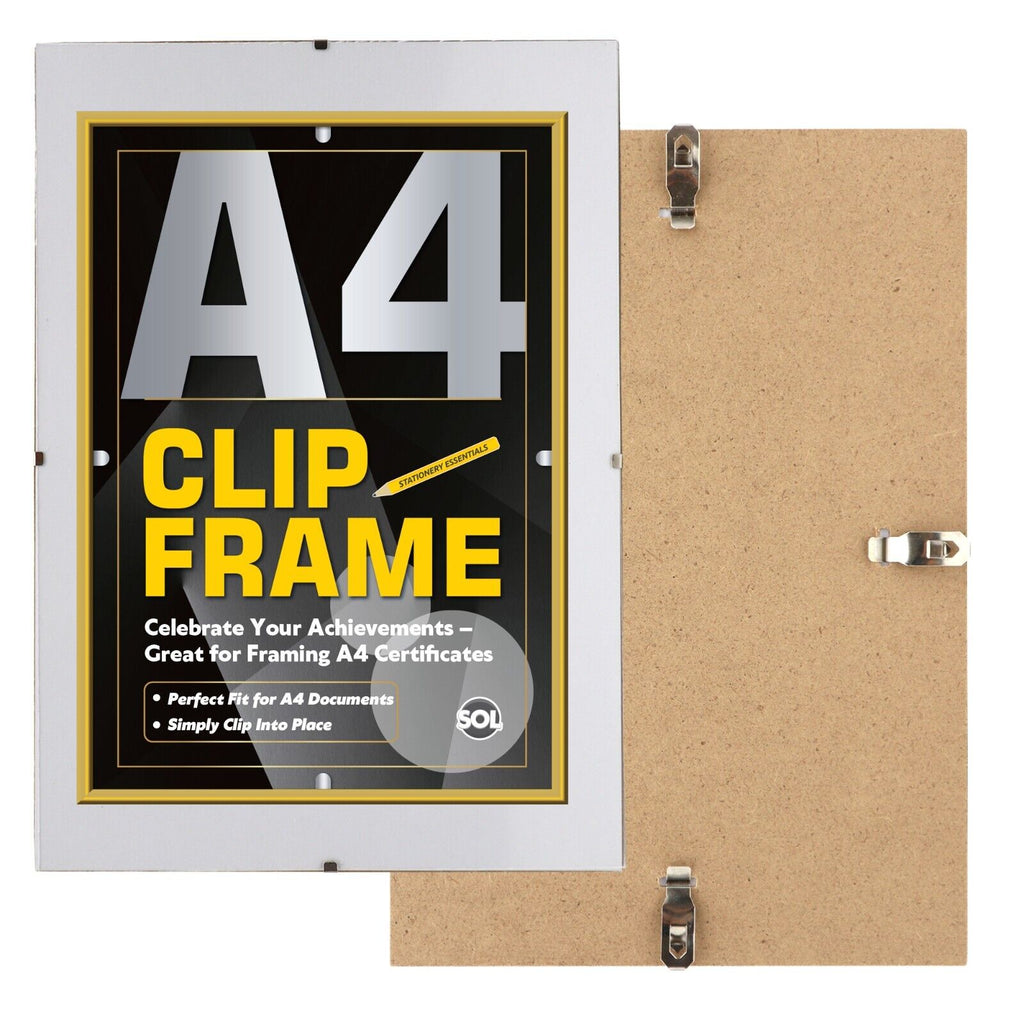 A4 Clip Frame Certificates & Photos 20x30cm Frameless