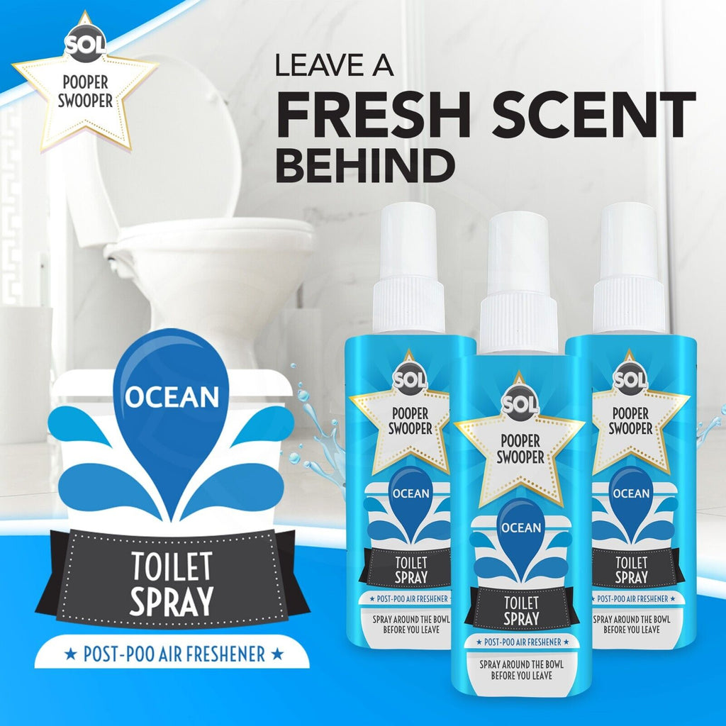 Pooper Star Toilet Spray | Ocean Scent Air Freshener | 3 Pack