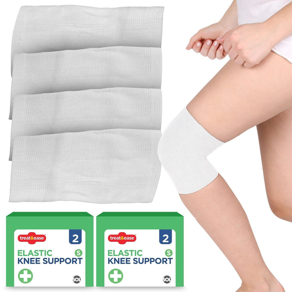 Elastic Knee Support Bandage Compression Wrap | 2-4 Pack