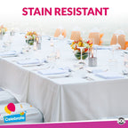 White Plastic Rectangular Table Covers | Wipe Clean Party Tablecloths | 2 Pack