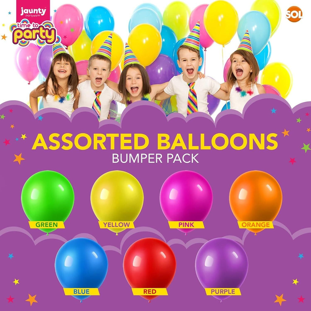 Flexible Latex Balloons Plain Colour Party Mix | 70 Pack