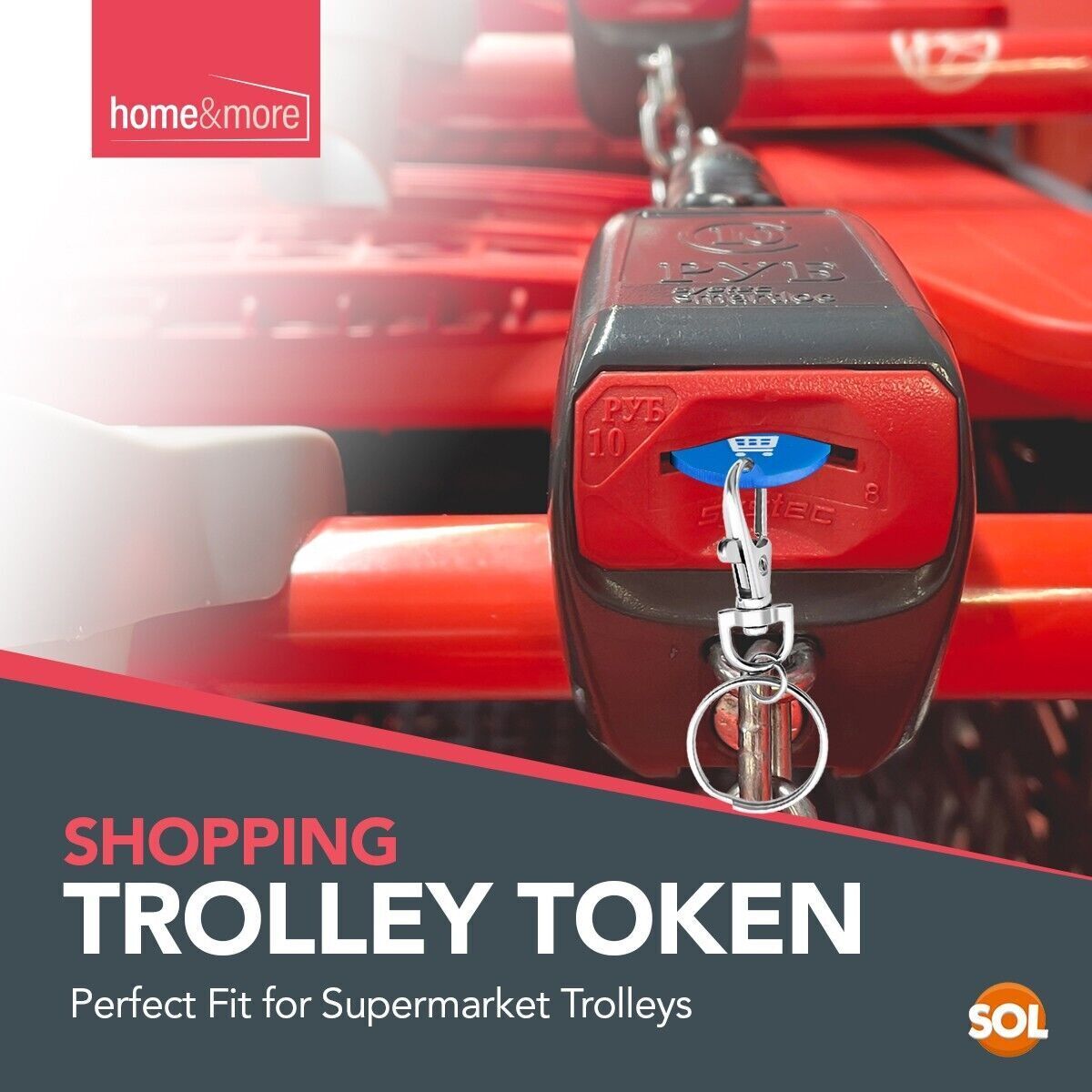 Trolley Coin Token | Shopping Cart Design | £1 Holder | 6 Pack
