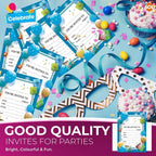 Kids Birthday Party Invitations with Envelopes – 28 Pack