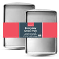Oven Tray Set 38 x 25cm | Roasting Pan Baking Steel Sheet | 2 Pack