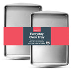 Oven Tray Set 38 x 25cm | Roasting Pan Baking Steel Sheet | 2 Pack