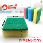 SOL 20pk Small Sponge Scourers for Kitchen - Blue, Pink, Yellow Washing Up Sponges, Durable and Effective for Cleaning, Dishwashing, and Bathroom Surfaces, Perfect for Daily Use in Kitchen and Home