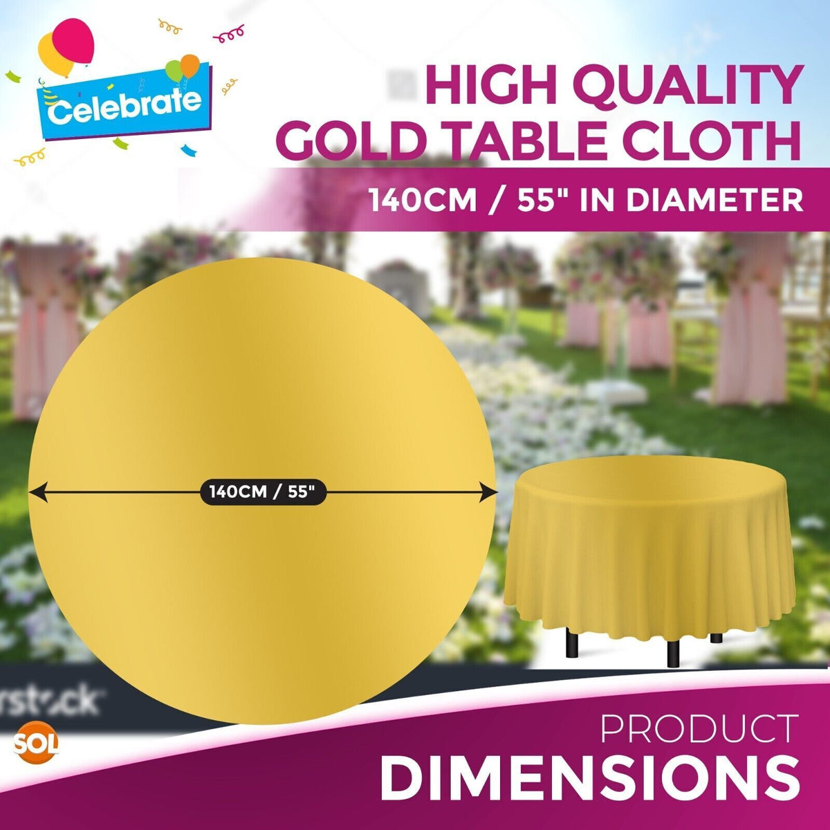 Plastic Table Covers Round 1.4M | Disposable Wipe Clean Party Cloth | 3 Pack