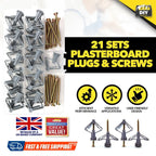 Cavity Wall Plugs and Screws Set – 21 Pack