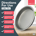 Cake Tin 8 Inch Round 20cm x 3.5cm Baking Pan | 2 Pack