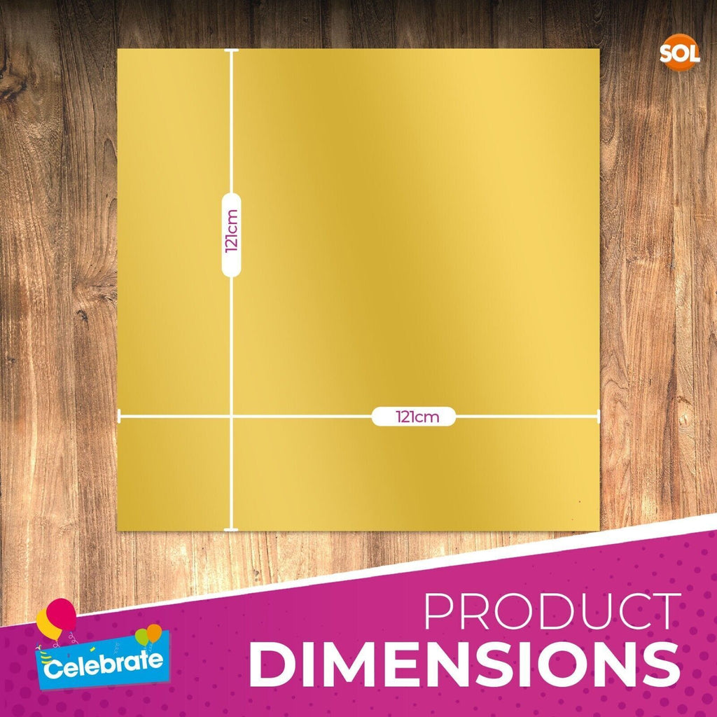 Gold Plastic Table Covers Square | Disposable Wipe Clean | 6 Pack