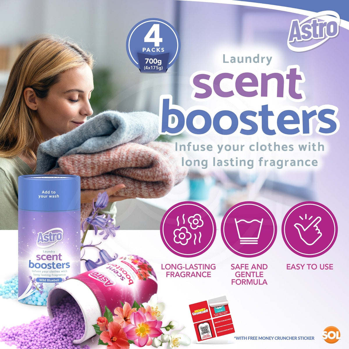 Laundry Scent Booster Beads | Long-Lasting Floral & Bluebell | 2 - 10 Pack