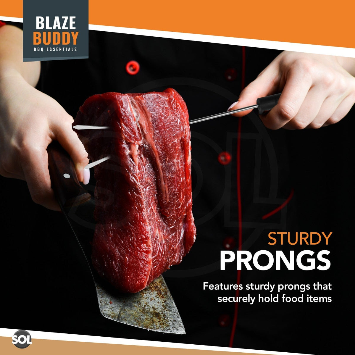 BBQ Fork Stainless Steel | Grill Meat Roasting Stick