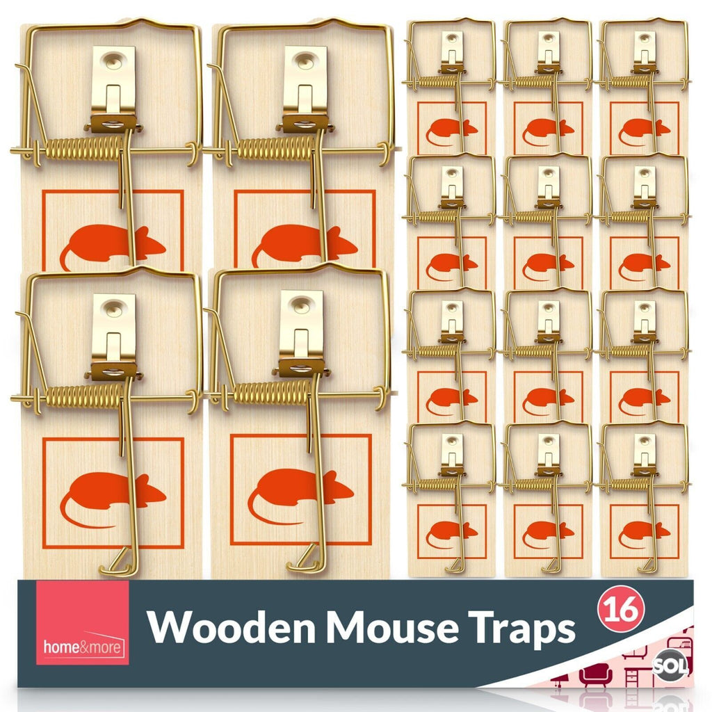 Wooden Mouse Traps | Reusable Rodent Pest Control | 16 Pack