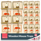 Wooden Mouse Traps | Reusable Rodent Pest Control | 16 Pack